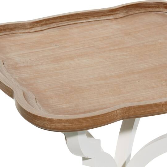 25" White Farmhouse Wood Accent Table